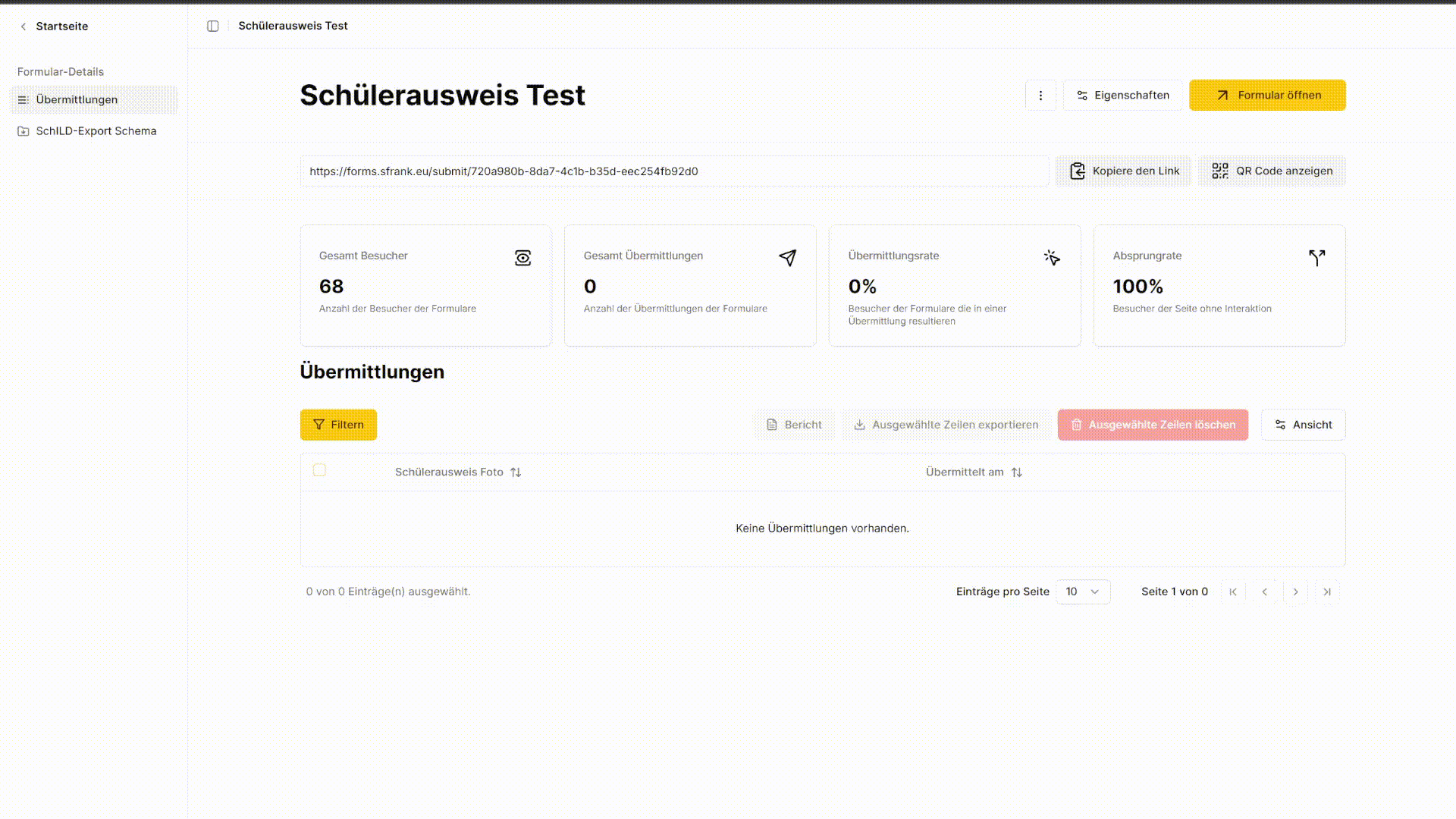 Formular Eigenschaften Passwort